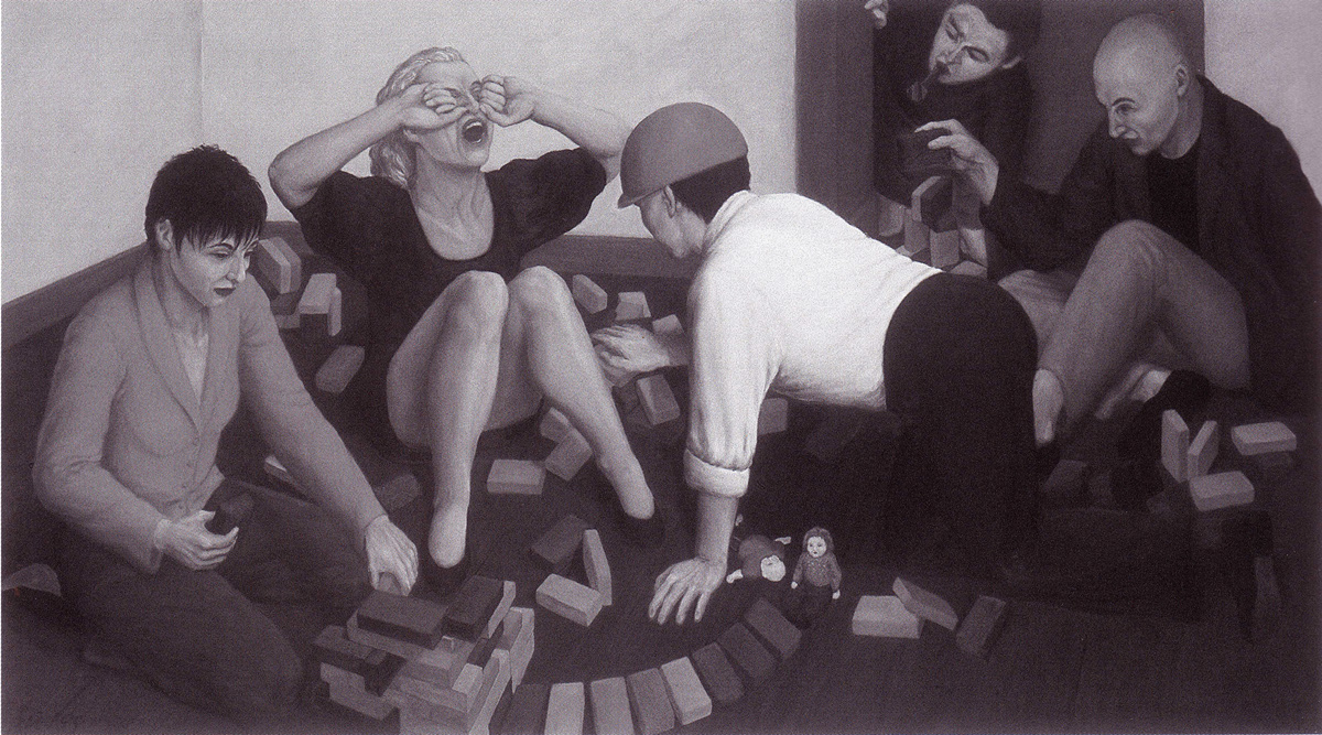 Martina Büttner: Painting, building blocks 1995