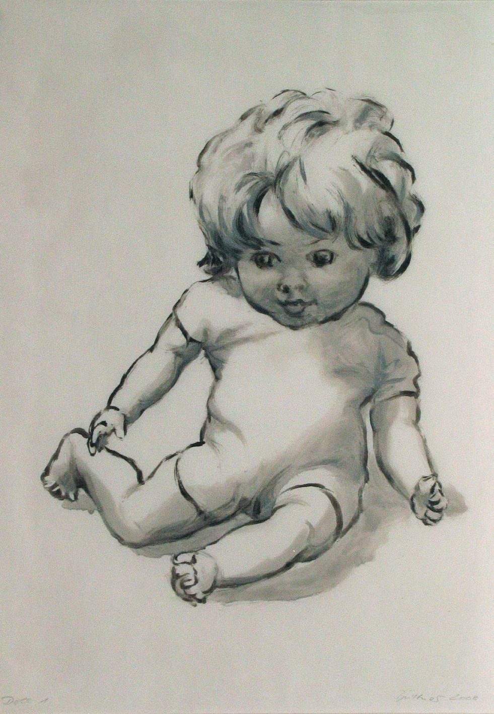 Martina Büttner: Painting, Sitting doll, 2008