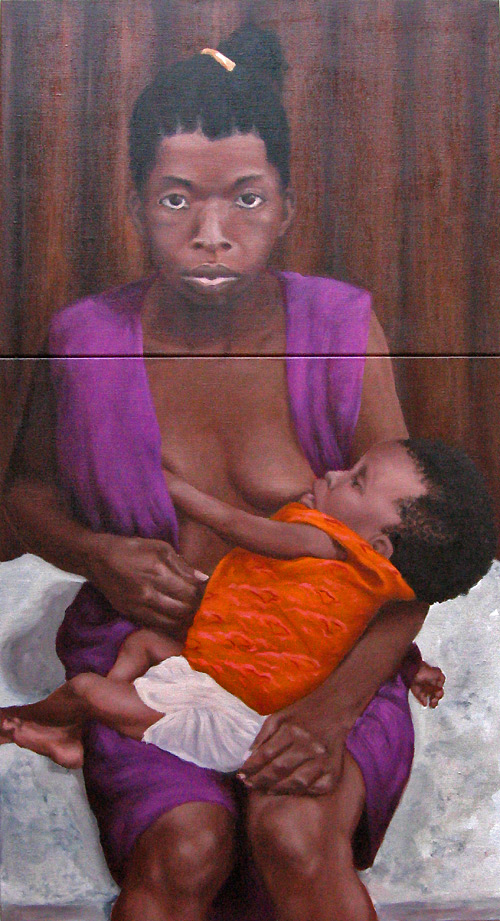 Martina Büttner painting motherhood, 2006