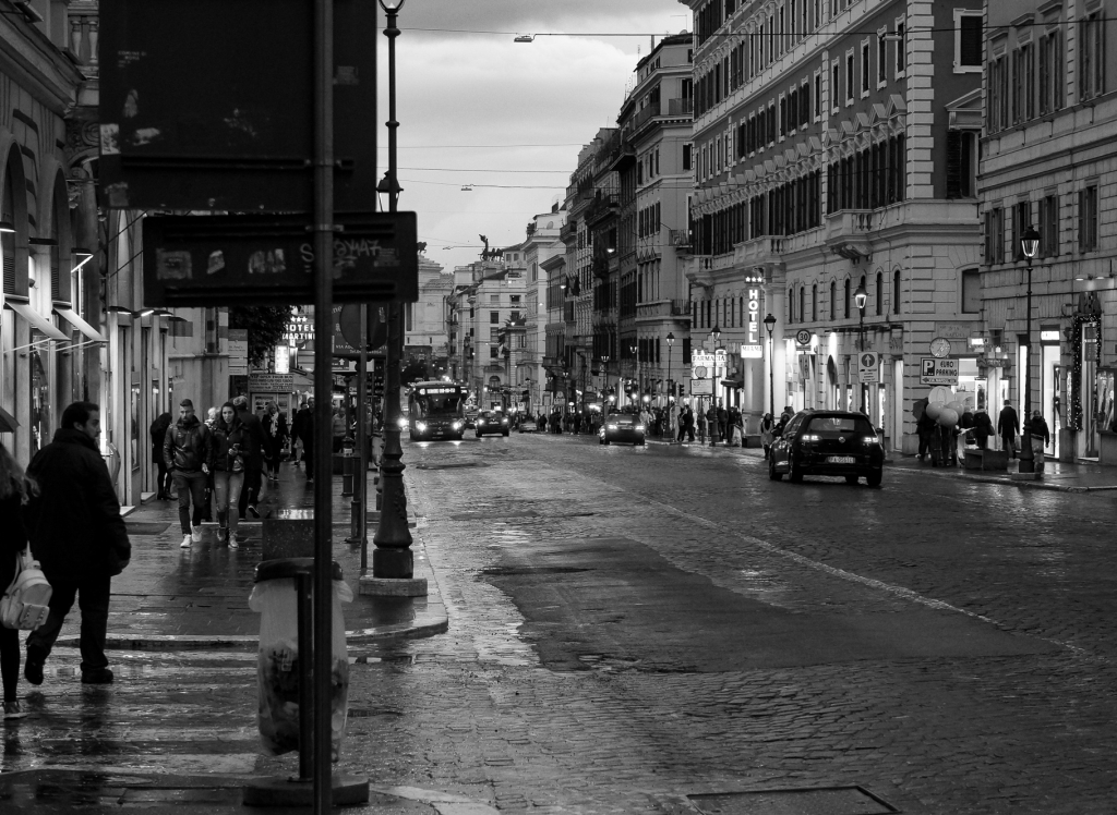 Rome evening street view, 2018 Rome evening street view, 2018