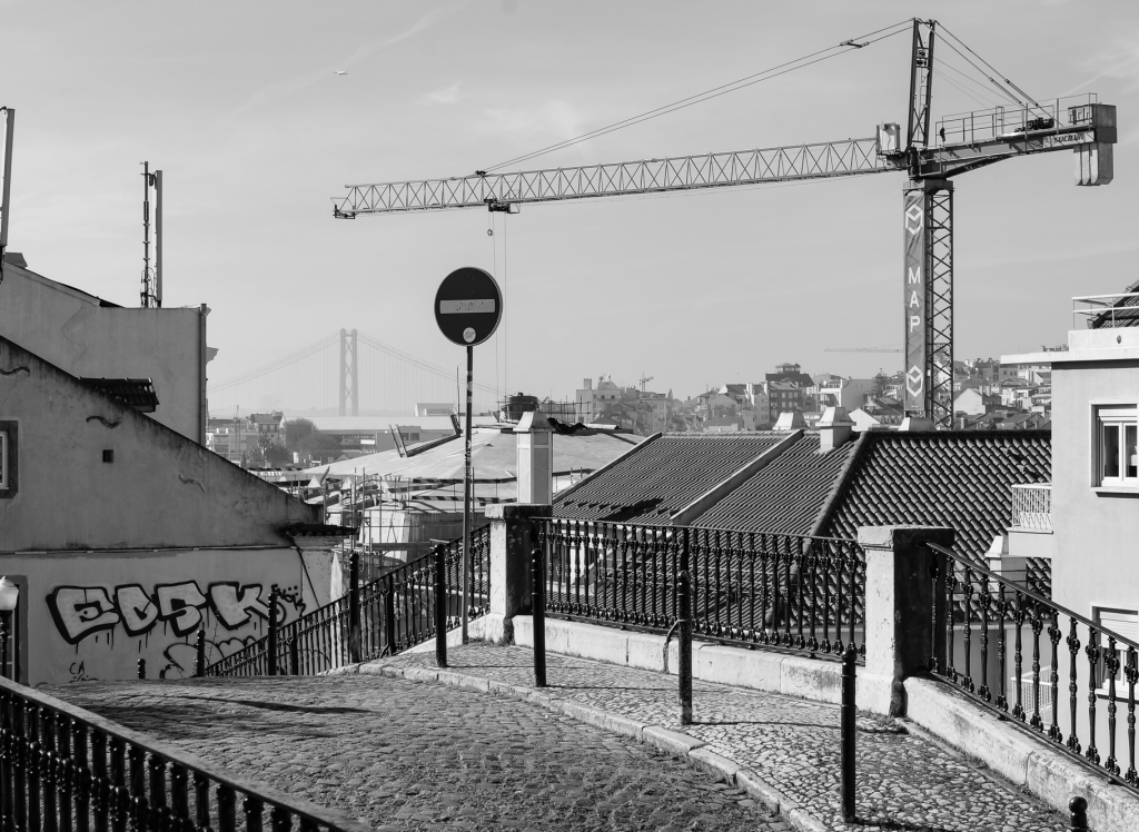 Lisbon view with ponte 25 de Abril, 2019