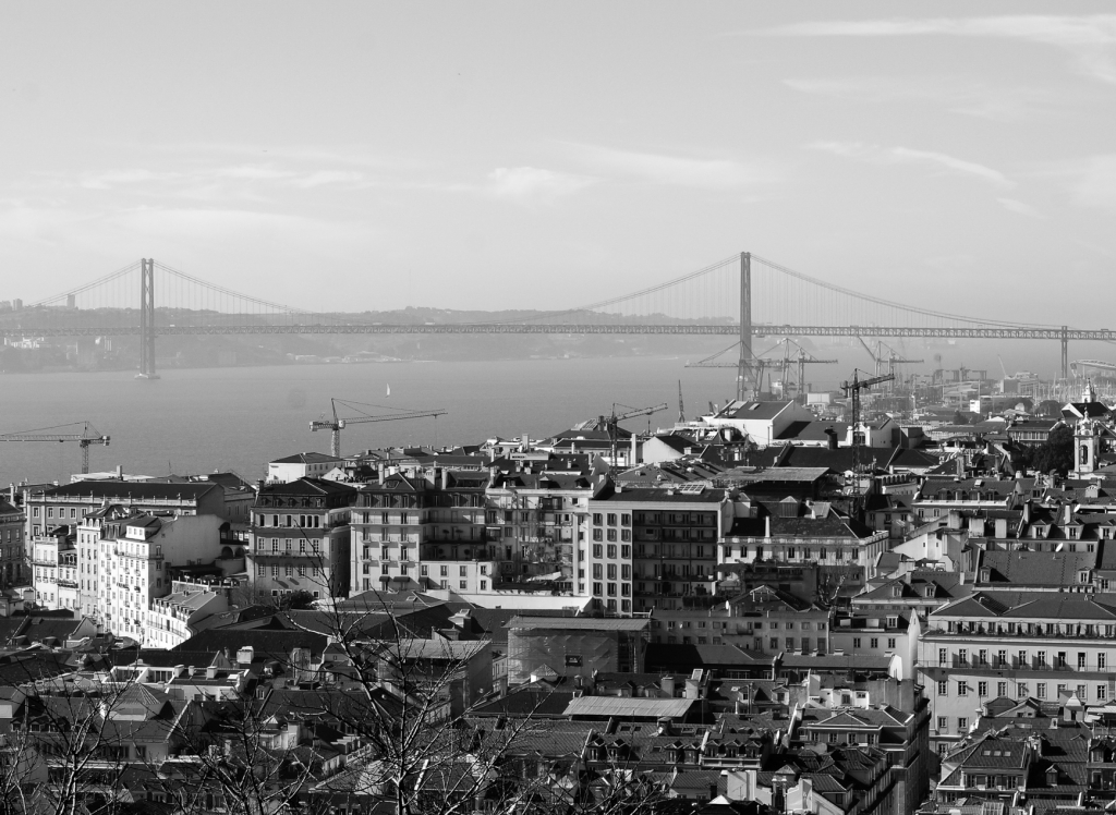 Lisbon view with Ponte de 25 Abril, 2019