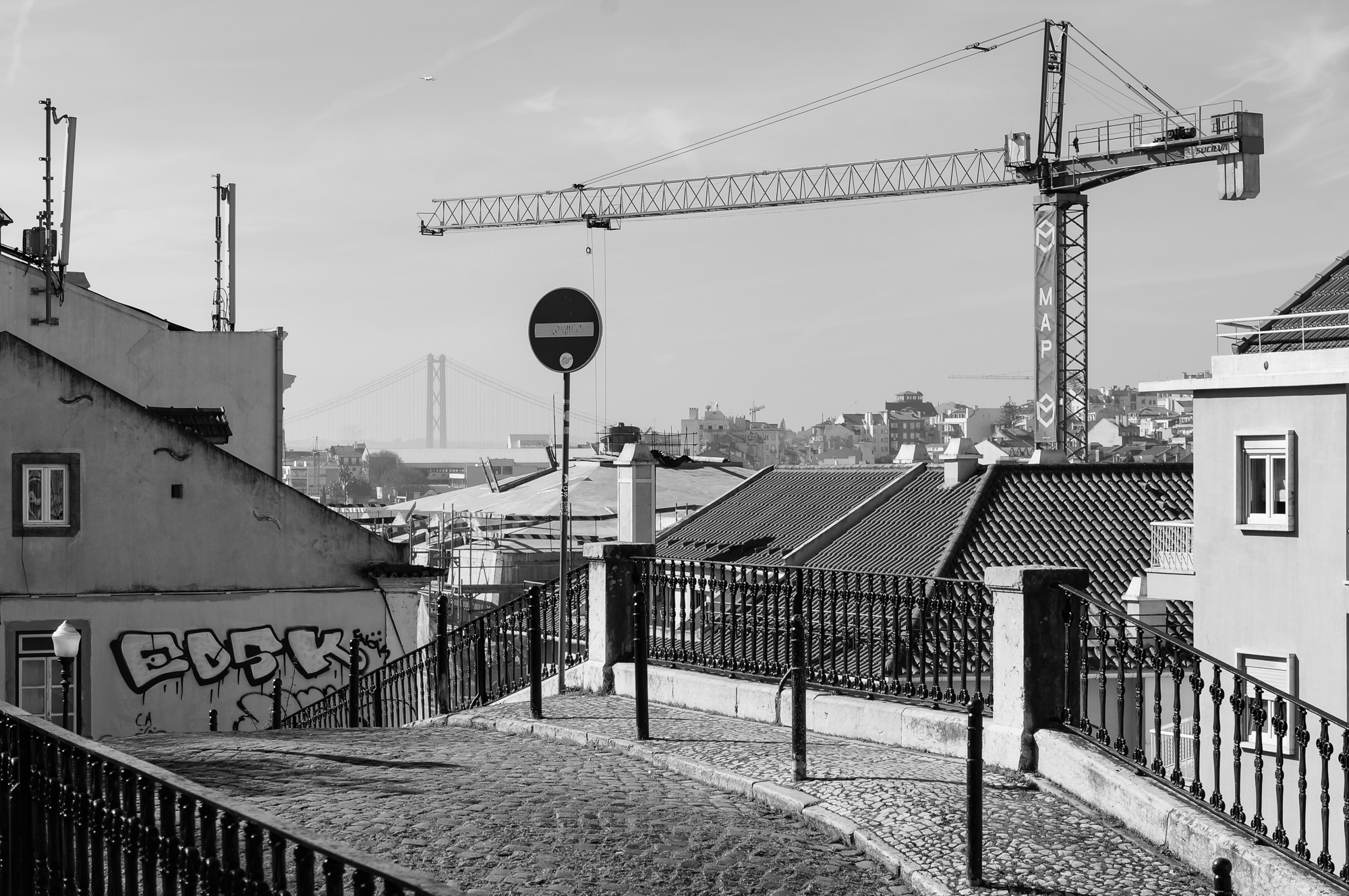 Lisbon view with ponte 25 de Abril, 2019