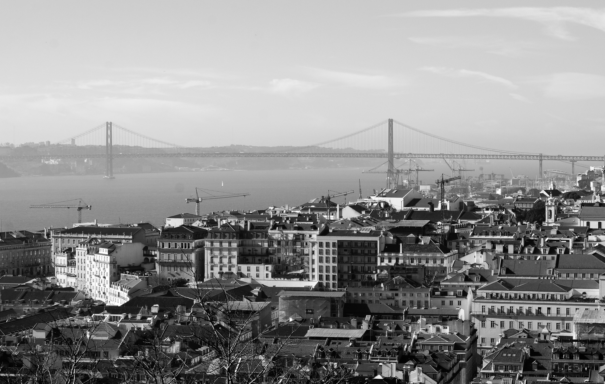 Lisbon view with Ponte de 25 Abril, 2019